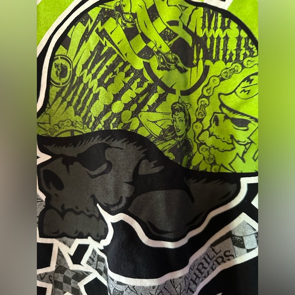 Vintage Y2K emo scene black and green metal mulisha men tshirt size large - Picture 4 of 9